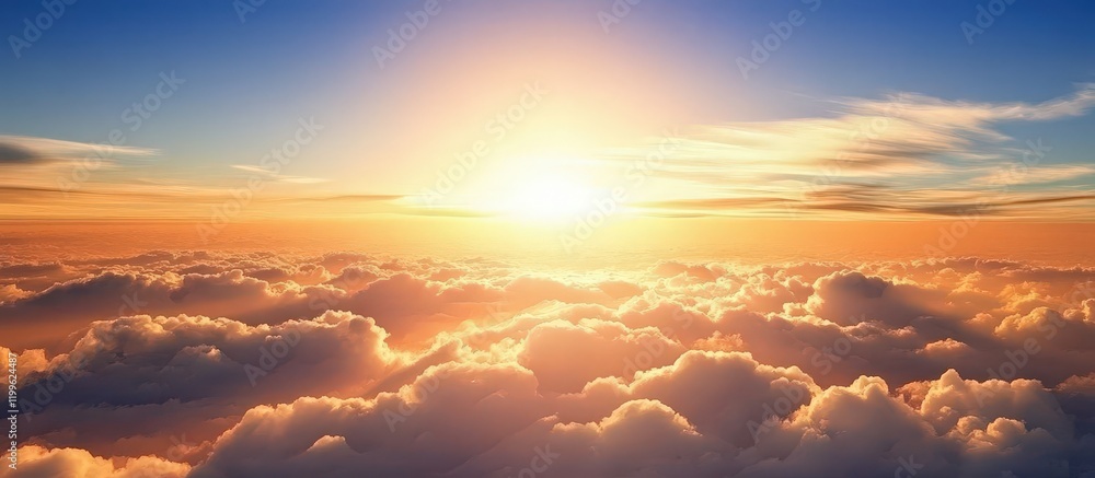 Aerial Perspective of Clouds at Sunset Aerial Perspective of Clouds at Sunset