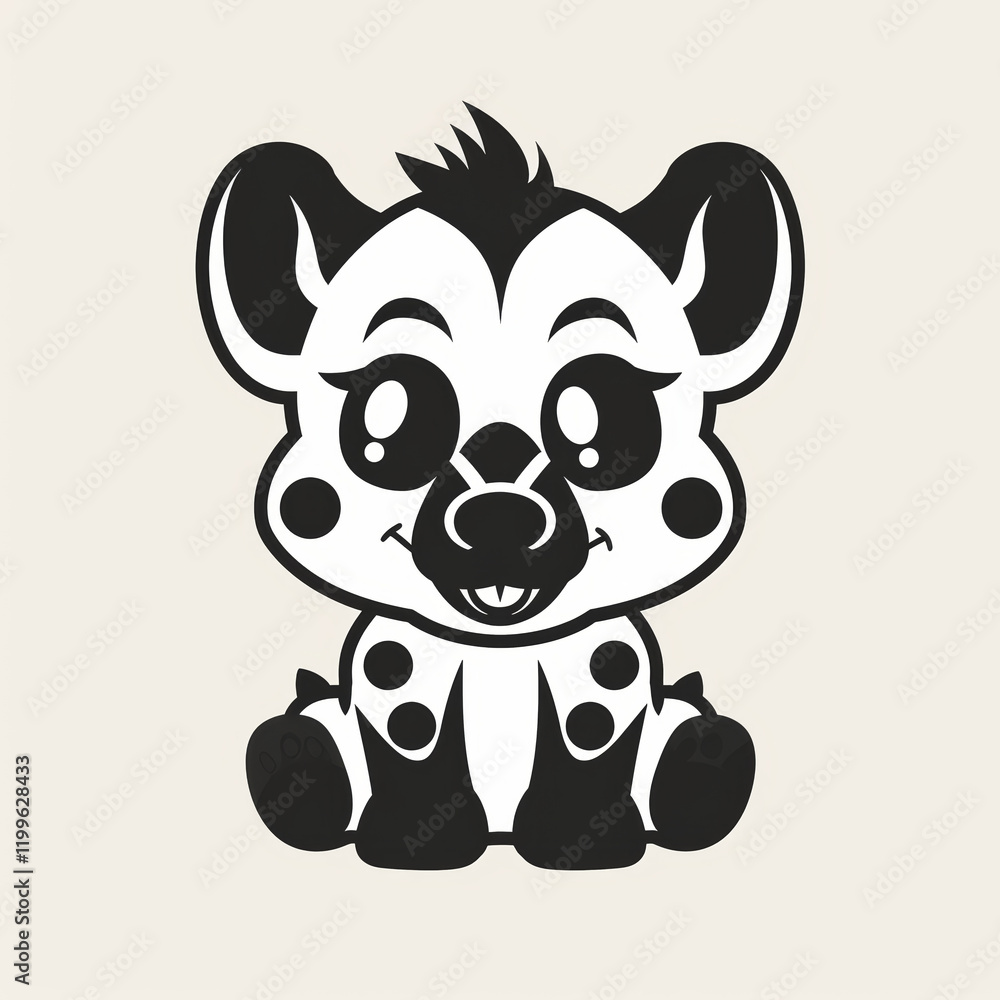 Fototapeta premium Cute Flat Vector Logo Featuring a Playful Hyena Design