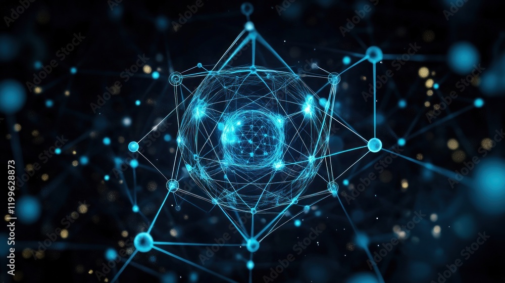 Abstract Network Structure: Interconnected Nodes and Global Connectivity Abstract Network Structure: Interconnected Nodes and Global Connectivity
