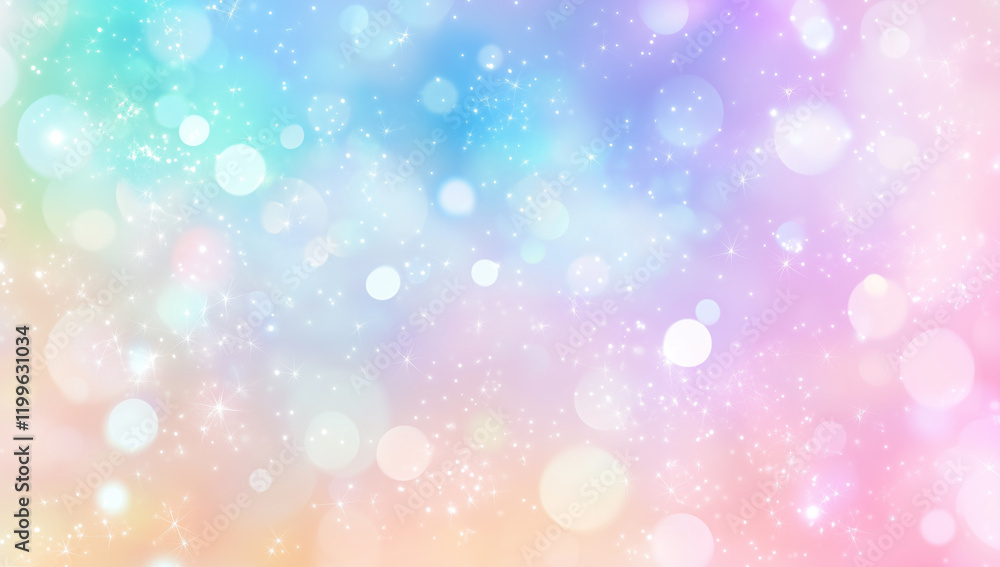 Obraz premium Soft pastel gradient background with bokeh sparkles