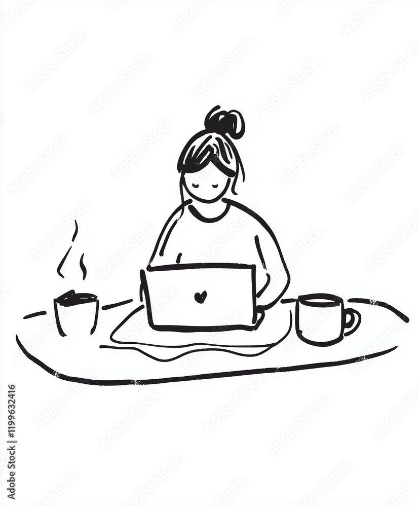 A woman working in cafe A woman working in cafe