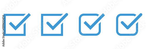 Set blue check mark icon