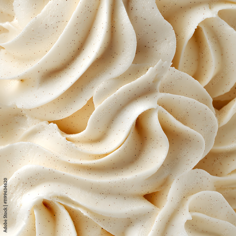 Creamy swirls of vanilla frosting, perfect for baking and dessert backgrounds. Delicious texture and appetizing detail. Creamy swirls of vanilla frosting, perfect for baking and dessert backgrounds. Delicious texture and appetizing detail.