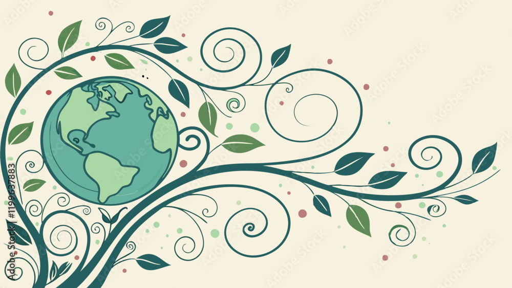 Earth Background, Swirling Greens and Blues Depicting a Peaceful Planet, Warm and Nurturing, Promoting Unity and Love with Copy Space Earth Background, Swirling Greens and Blues Depicting a Peaceful Planet, Warm and Nurturing, Promoting Unity and Love with Copy Space