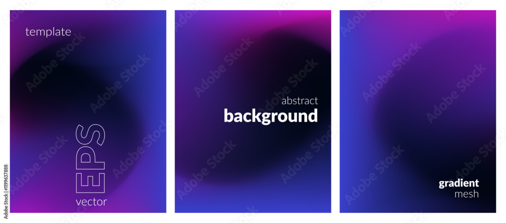 Abstract liquid background set. Neon color blend. Blurred fluid colours. Gradient mesh. Modern design template for posters, ad banners, brochures, flyers, covers, websites. EPS vector image Abstract liquid background set. Neon color blend. Blurred fluid colours. Gradient mesh. Modern design template for posters, ad banners, brochures, flyers, covers, websites. EPS vector image