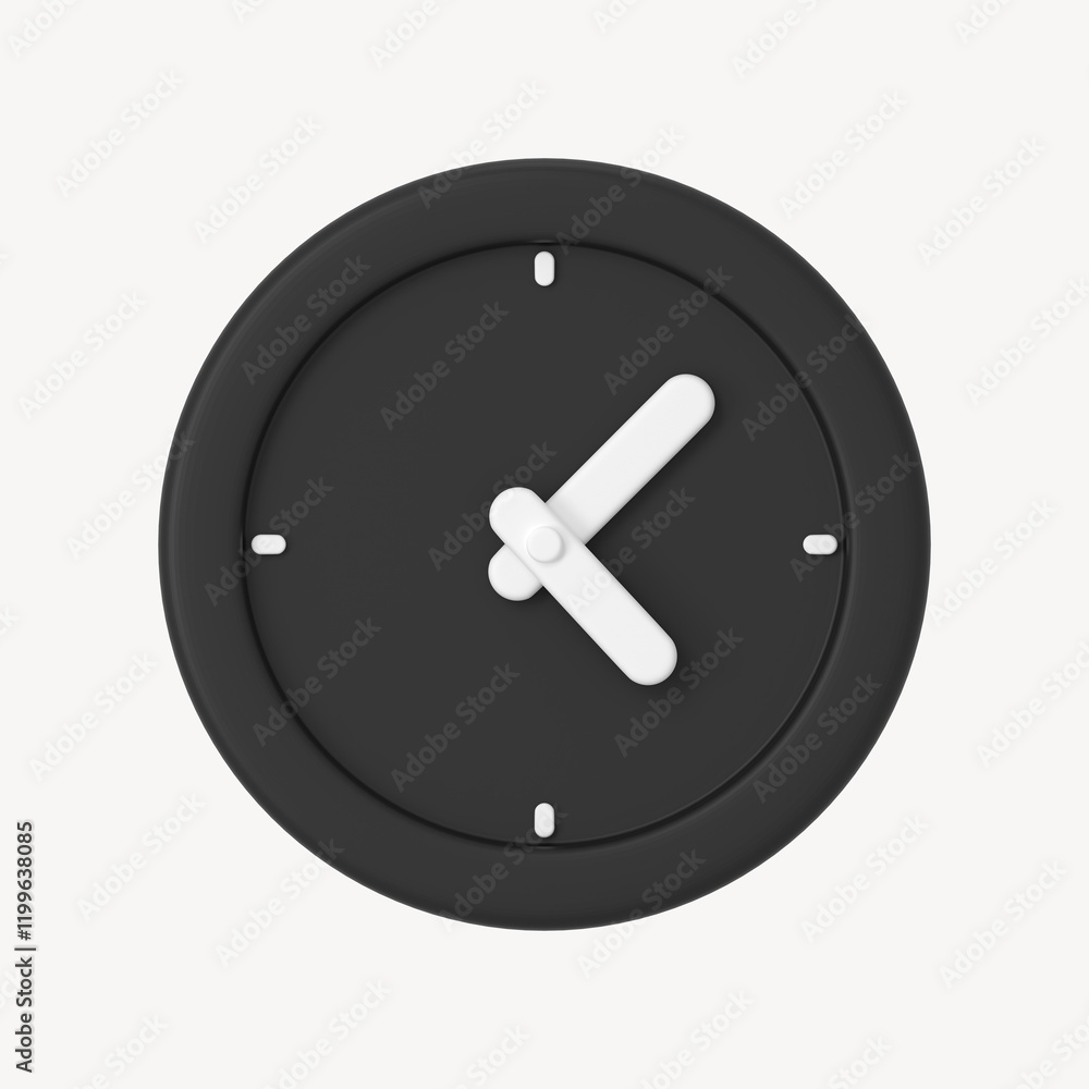 3D clock clipart, working hours symbol 3D clock clipart, working hours symbol