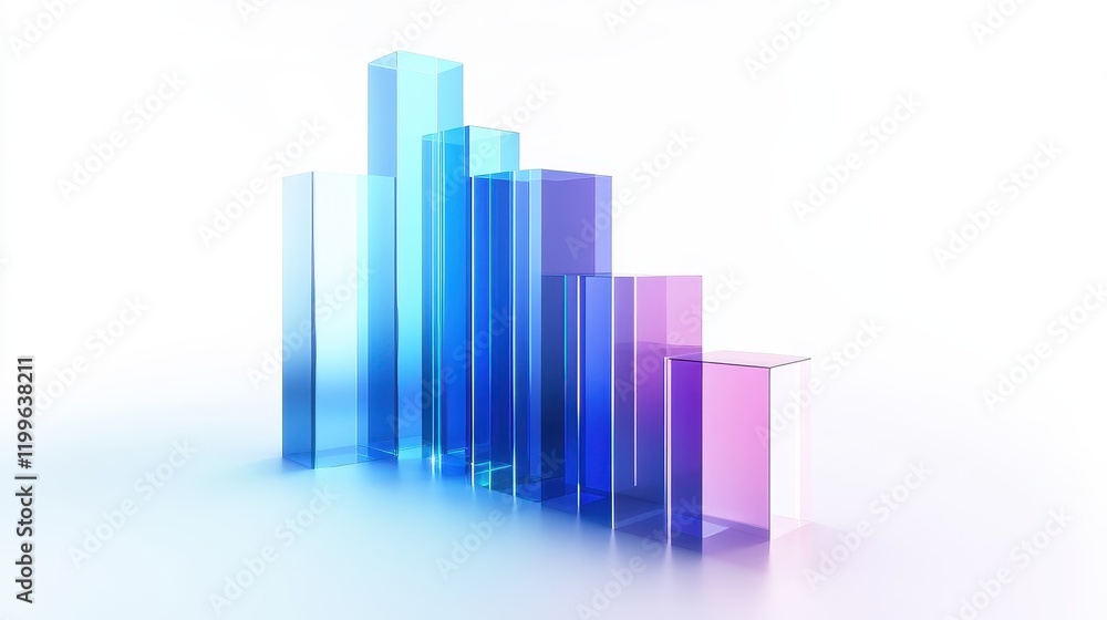 A futuristic bar chart, tech business concept, neon glow style, dark blue and cyan tones, isolated on white background. A futuristic bar chart, tech business concept, neon glow style, dark blue and cyan tones, isolated on white background.