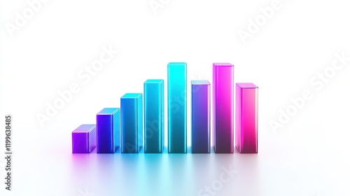 A futuristic bar chart, tech business concept, neon glow style, dark blue and cyan tones, isolated on white background. Free Download A futuristic bar chart, tech business concept, neon glow style, dark blue and cyan tones, isolated on white background. - GFXLoad