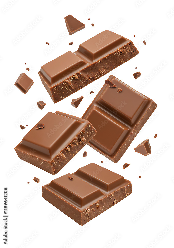 Levitating milk chocolate chunks isolated on white background. Flying Chocolate pieces, shavings and cocoa crumbs Top view. Flat lay
Levitating milk chocolate chunks isolated on white background. Flying Chocolate pieces, shavings and cocoa crumbs Top view. Flat lay