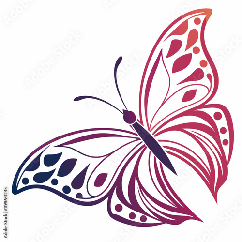 butterfly gradient logo design template