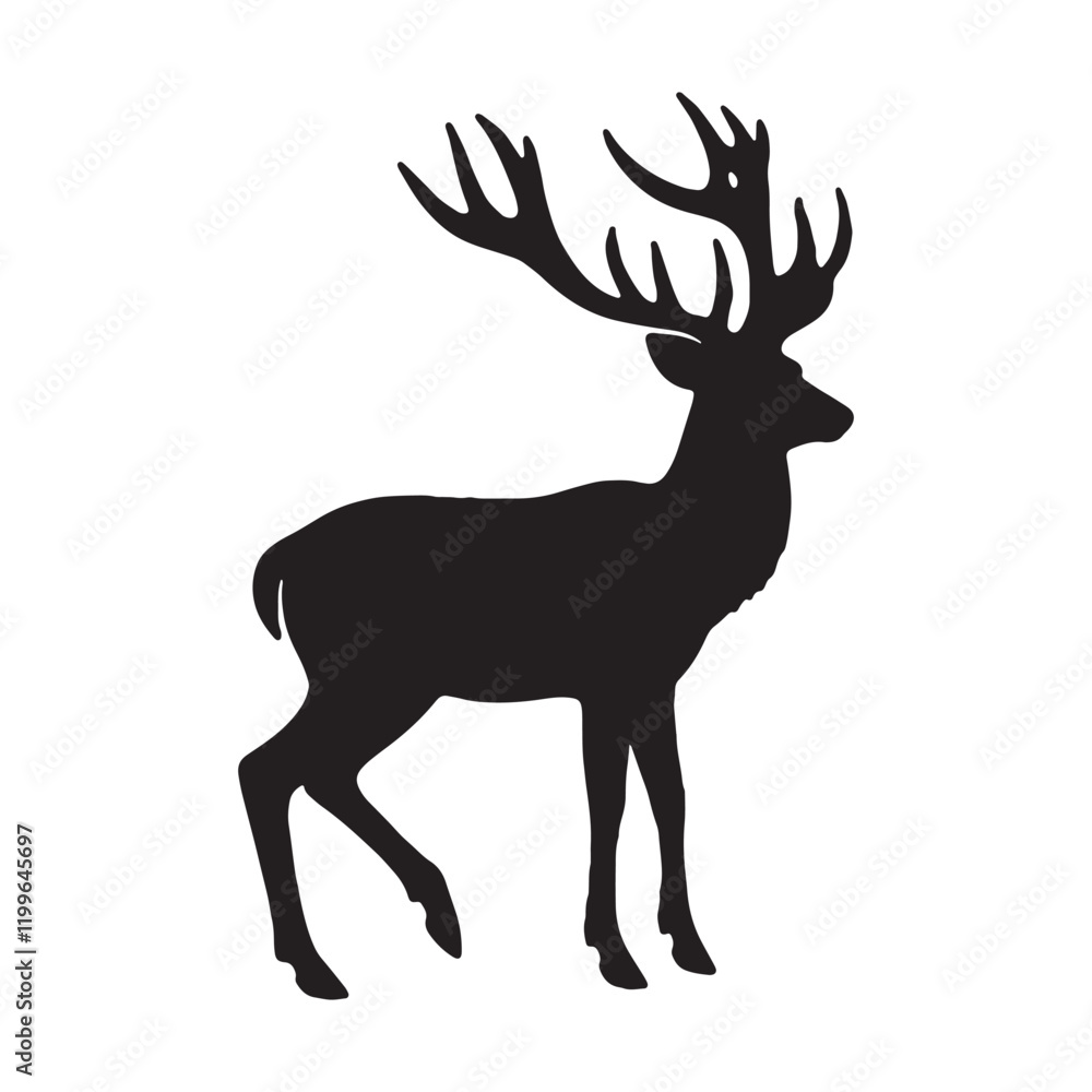 Deer silhouette vector file isolated with white background Deer silhouette vector file isolated with white background