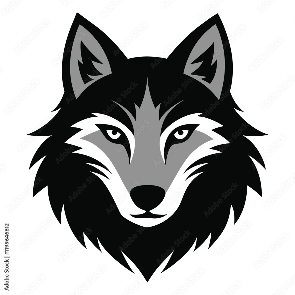 Fototapeta premium Angry wolf with sword vector 