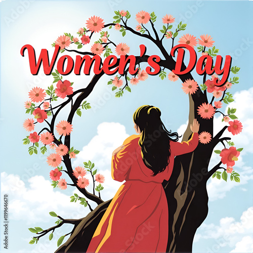 Women's Day 8th March 2024, Women's Unity in Nature's Embrace photo