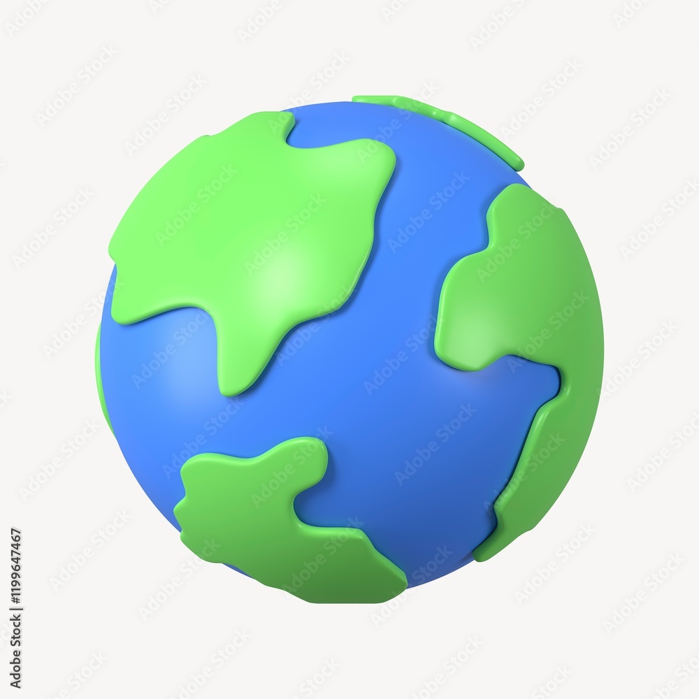 Globe, environment icon, 3D rendering illustration Globe, environment icon, 3D rendering illustration