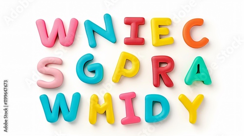 Vibrant Magnetic Letters on White Background for Educational Displays
