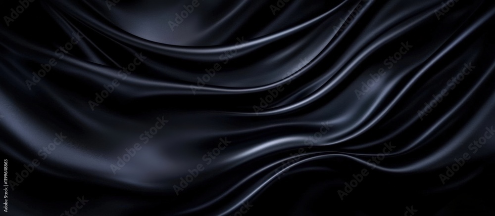 The rich texture of black silk fabric enhances visual appeal. The rich texture of black silk fabric enhances visual appeal.