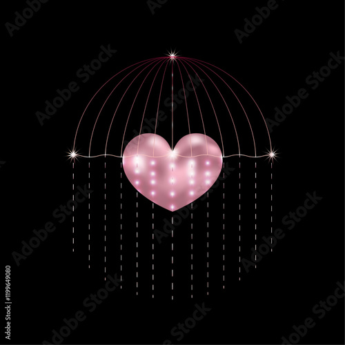 pink valentine background with hearts