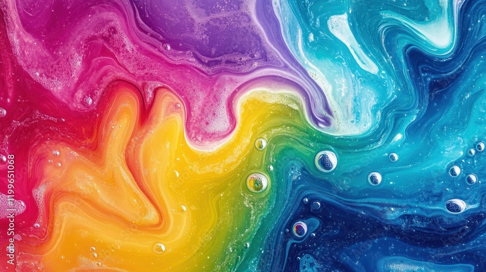 Abstract Swirls of Vibrant Colors with Bubble Texture Abstract Swirls of Vibrant Colors with Bubble Texture