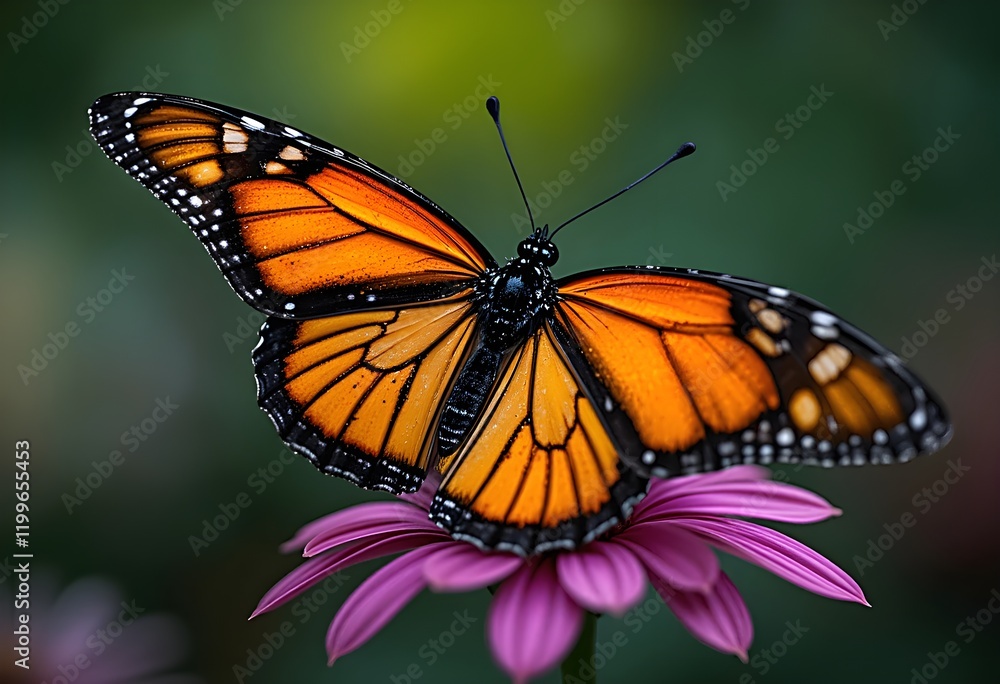 A monarch butterfly perched on a flower A monarch butterfly perched on a flower