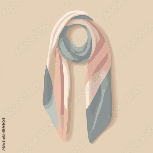 Elegant scarf design in pastel colors with a minimalistic style and copy space
