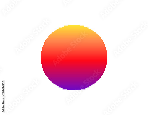 Bright retro sun featuring a geometric circle. perfect for adding a touch of the nostalgic eighties to your artwork or design project.