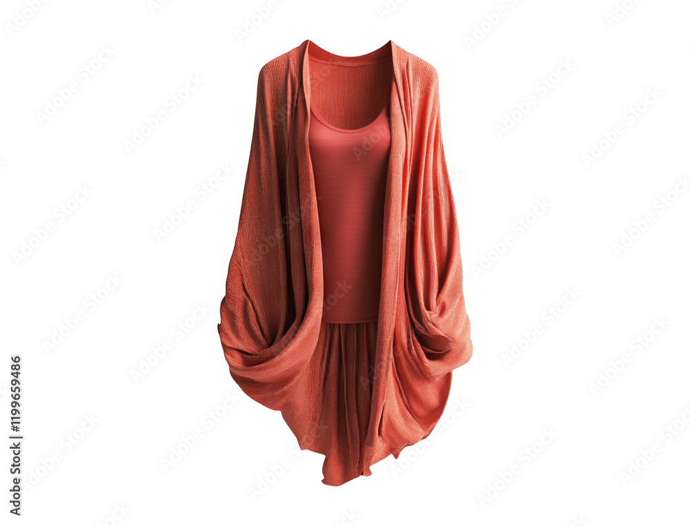 Casual Cardigan and Tank Top Set Isolated on Transparent Background Casual Cardigan and Tank Top Set Isolated on Transparent Background