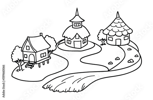 fairy tale village on the hill