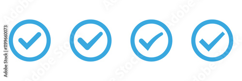 Check mark icon. Tick symbol. Check mark set. Vector illustration. photo