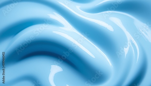 Silky Smooth Skincare Textures: A Close-up of Luxurious Cream, Lotion, Gel, and Other Cosmetic Products with Swirling Blue Hues photo