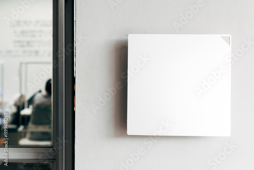 Square sign png mockup, transparent design photo