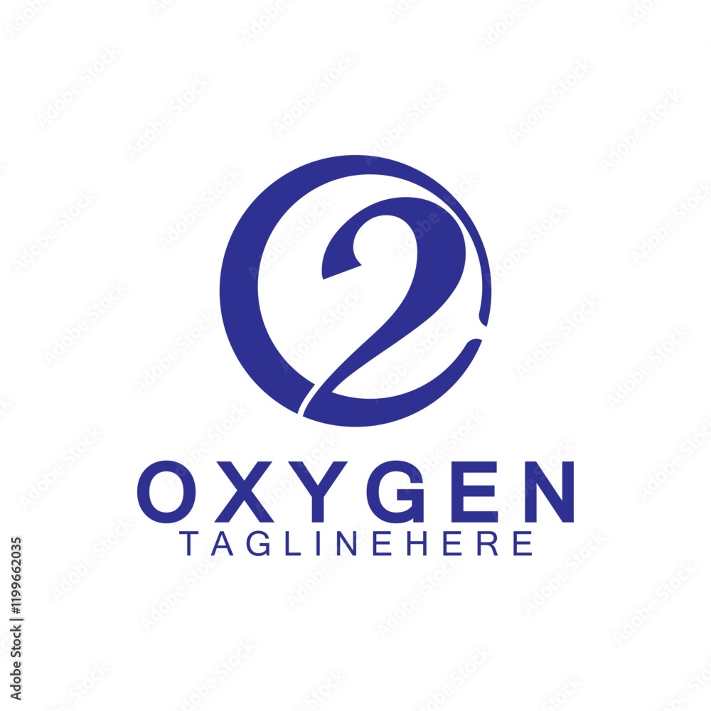 Creative and simple Oxygen Icon Logo design, o2, initial O and Number 2 logo Creative and simple Oxygen Icon Logo design, o2, initial O and Number 2 logo