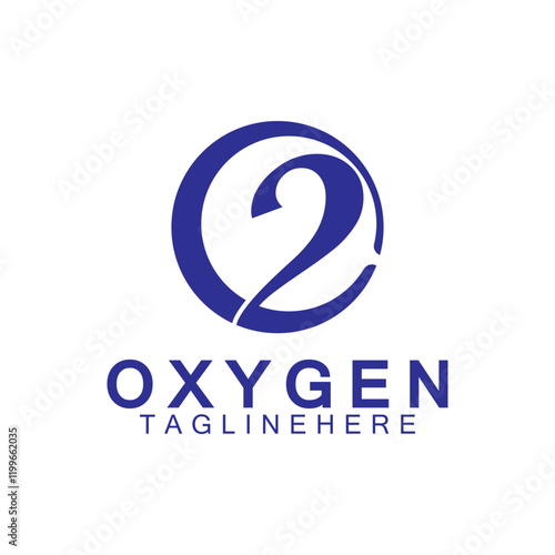Creative and simple Oxygen Icon Logo design, o2, initial O and Number 2 logo