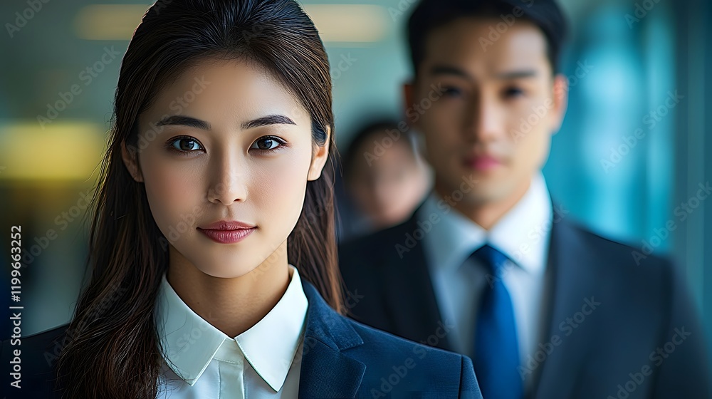 Close up View of Young Asian Business Professionals Collaborating and Presenting a Financial Report to Their Colleagues During a Corporate Meeting or Presentation Close up View of Young Asian Business Professionals Collaborating and Presenting a Financial Report to Their Colleagues During a Corporate Meeting or Presentation