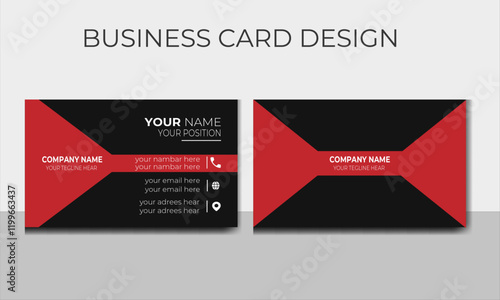 creative modern black and red business card design template 