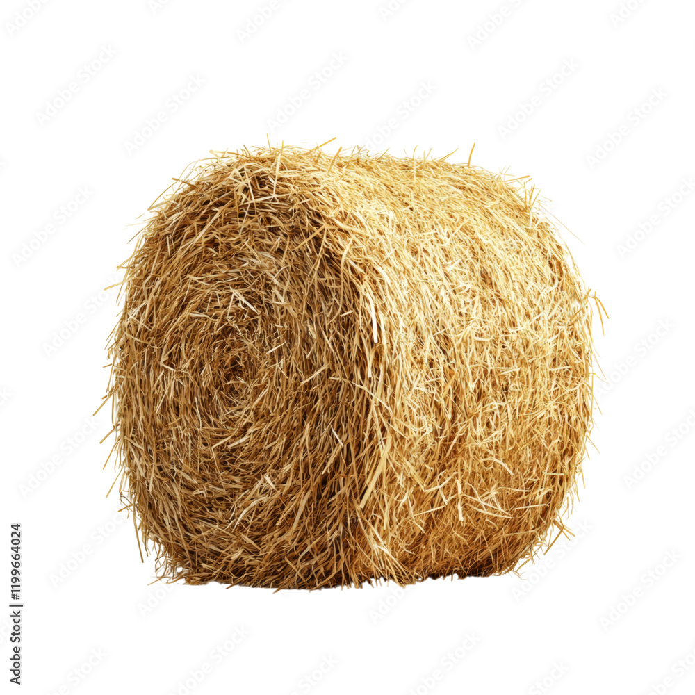 Round Hay Bale on White Background Isolated on transparent background Round Hay Bale on White Background Isolated on transparent background