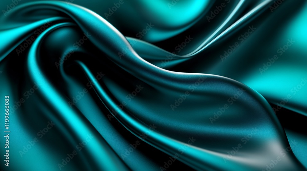 Obraz premium Abstract Teal Silk Drape: A Luxurious Textured Background