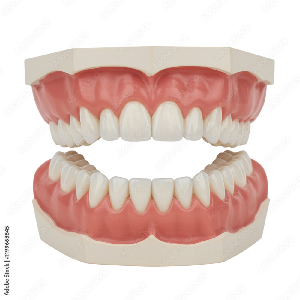 Obraz premium Perfect White Teeth Dental Model Healthy Smile Gums Oral Hygiene Dentistry Healthcare Medical 