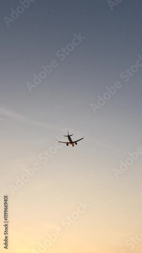 Airplane Airplane Take Off Over The Sea In SunsetTake Off Over The Sea In Sunset