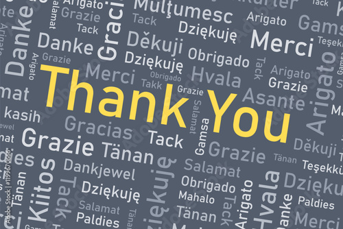 Thank you languages concept design. Thank you phrase international design.