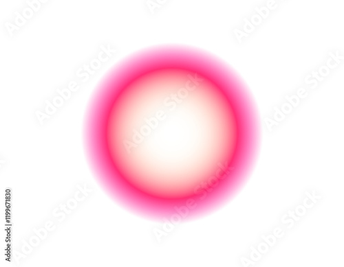 A soft, glowing circle with pink and white hues creates a captivating halo effect.