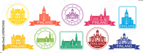 Finland set. Isolated Finland on white background