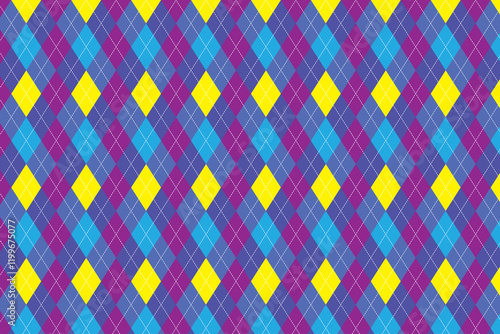 seamless diamond argyle striking pattern with fun happy birthday background