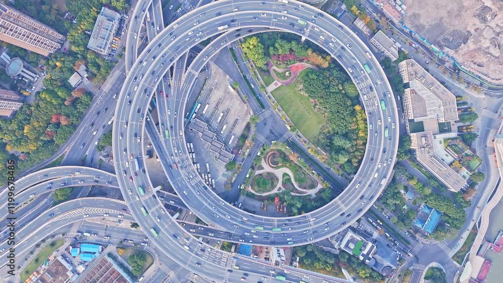 4K Real Time Aerial view of NanPu Bridge in Shanghai 4K Real Time Aerial view of NanPu Bridge in Shanghai