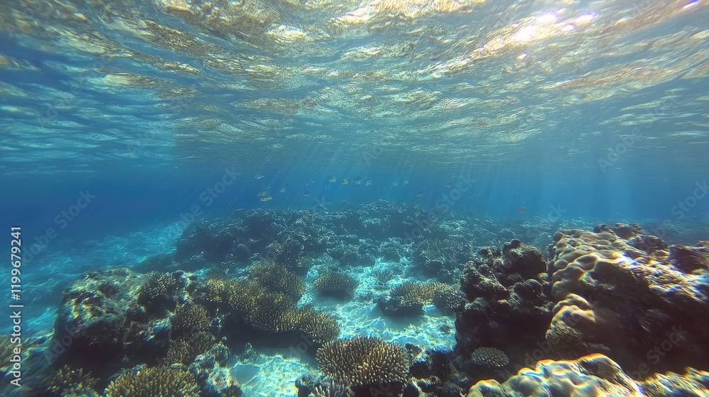 Fototapeta premium Underwater Scene Showing Coral Reef And Fish