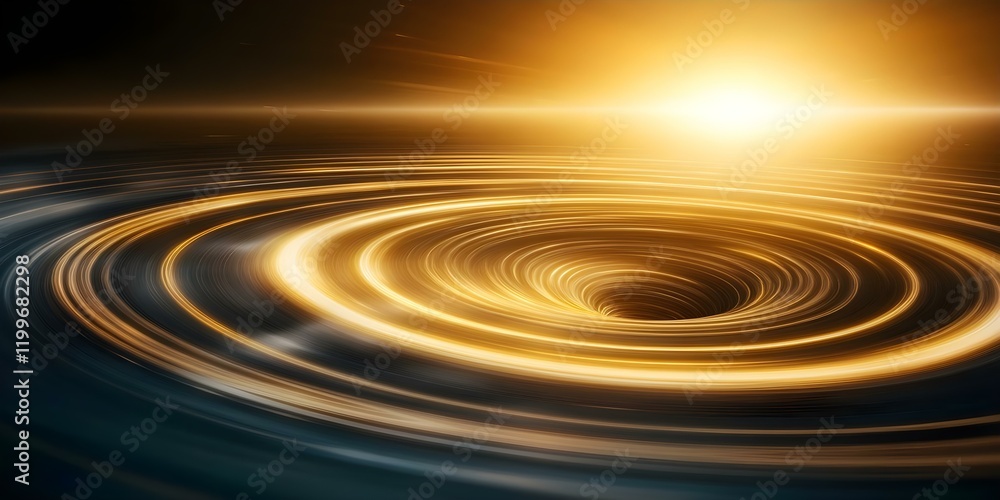 A swirling black hole with golden rings and a bright light source, creating a dramatic cosmic scene. Concept Cosmic Black Hole, Golden Rings, Dramatic Space Scene, Bright Light Source A swirling black hole with golden rings and a bright light source, creating a dramatic cosmic scene. Concept Cosmic Black Hole, Golden Rings, Dramatic Space Scene, Bright Light Source