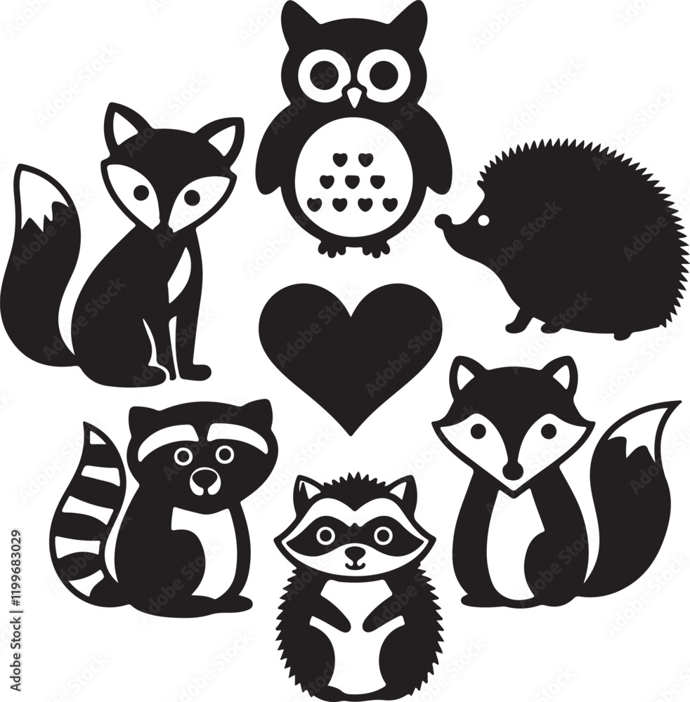 Obraz premium A cute animal collect vector image