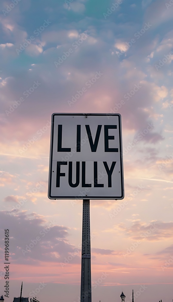 Serene Paris Evening with Live Fully Traffic Sign Poster Serene Paris Evening with Live Fully Traffic Sign Poster