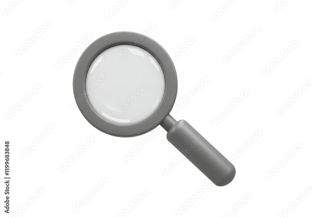 3D Render Gray Magnifying Glass Search Icon Tool Digital Graphic Design Element App Zoom Clean 3D Render Gray Magnifying Glass Search Icon Tool Digital Graphic Design Element App Zoom Clean