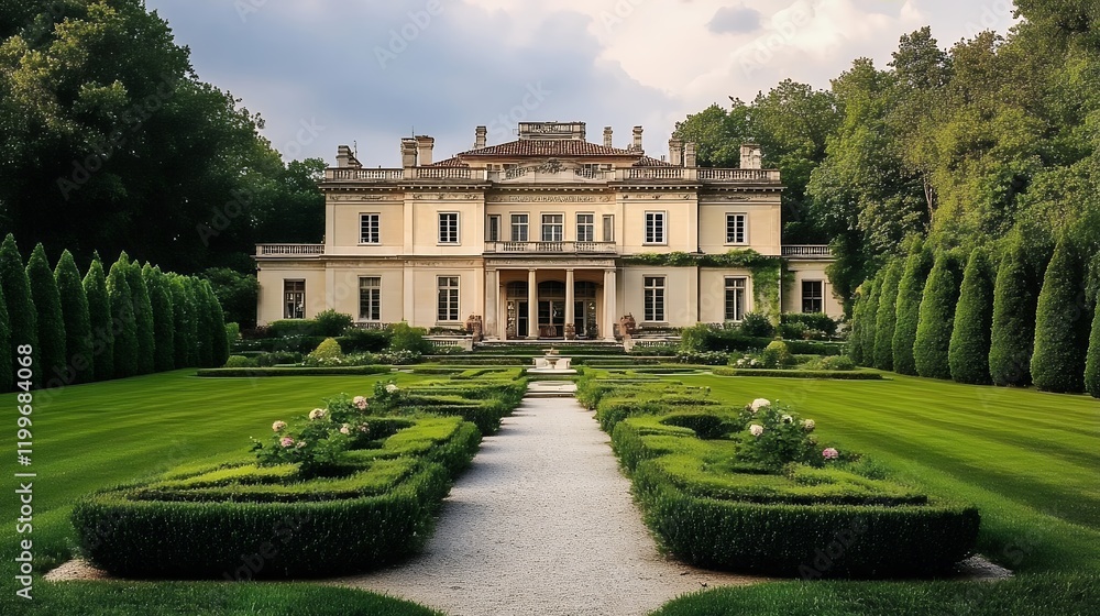 Grand Estate Mansion with Lush Gardens Grand Estate Mansion with Lush Gardens