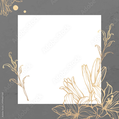 Wallpaper Mural Png golden flower border frame, transparent background Torontodigital.ca